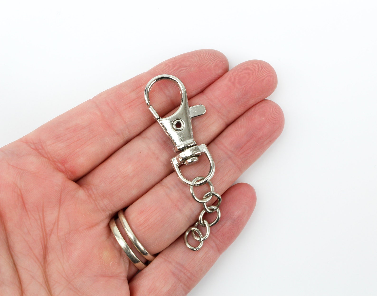1 Key Chain Swivel Lobster Claw Clasp with Attached Chain Etsy