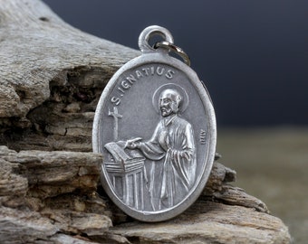 Saint Ignatius of Loyola Religious Medal - Patron Saint of Military Wounded Veterans Soldiers - Made in Italy Jewelry Supply