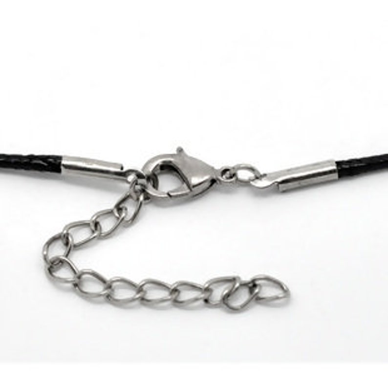 Black Wax Cord Necklace 18 Long With Lobster Claw Clasp Etsy