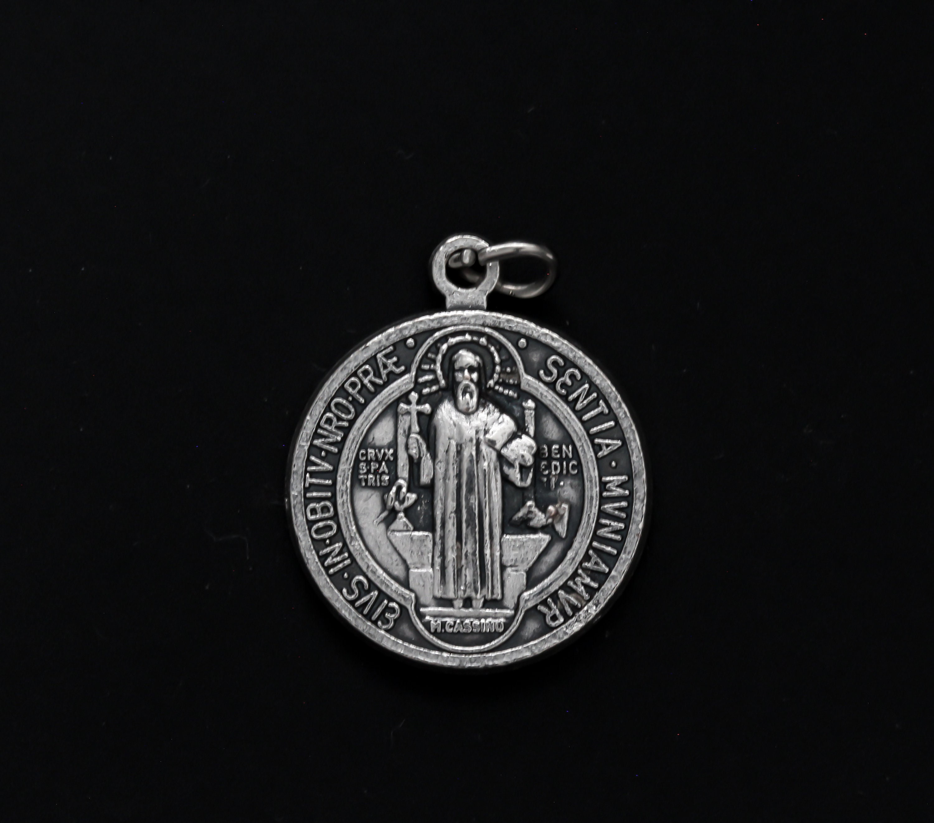 Silver Saint Benedict Medal Devil Chasing Medal Protection