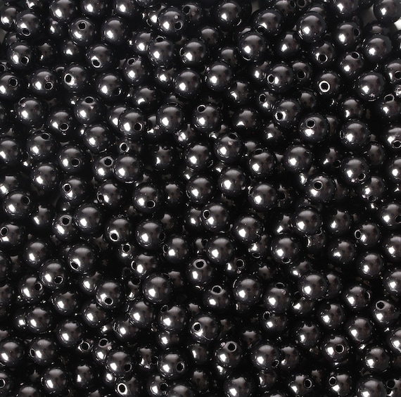 Perline nere rotonde da 8 mm Perline di preghiera opache in acrilico  Gumball per rosario di cinque decadi 60 perline -  Italia