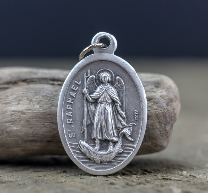 Saint Raphael Archangel medal Patron of nurses, doctors, and bodily-ills Divine Healer of physical ailments and emotional distress image 6