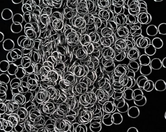 4mm Silver Jump Rings 24 Gauge Stainless Steel - 100pcs 4mm x 0.5mm