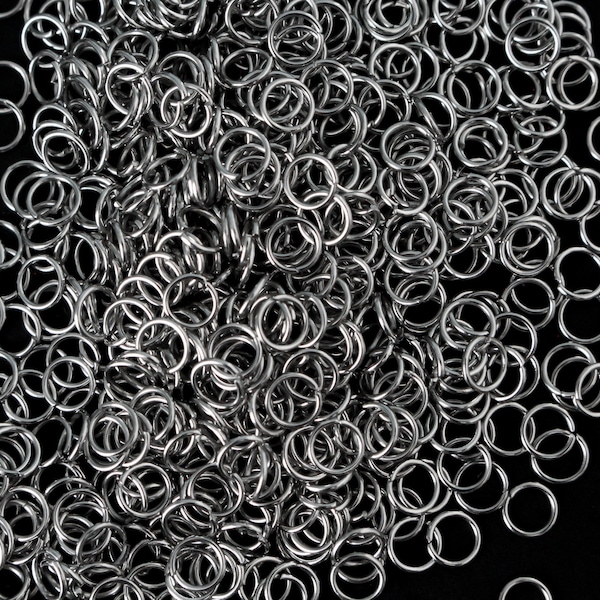 4mm Silver Jump Rings 24 Gauge Stainless Steel - 100pcs 4mm x 0.5mm