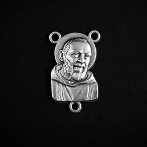 Saint Padre Pio Pray For Us Rosary Centerpiece - Pio of Pietrelcina Rosary Connector