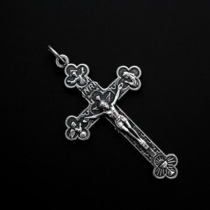 Byzantine Crucifix with Angel, Holy Eucharist, the Holy Spirit - Handcrafted in Italy 1-7/8&quot; Long