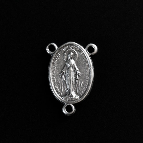 Miraculous Mary Medal Rosary Centerpiece 3/4" Long - Small Our Lady of Grace Rosary Making Parts