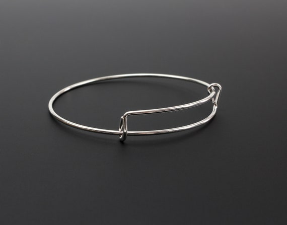 Adjustable Bangle Bracelet Iron Silver Plated Wire Expandable