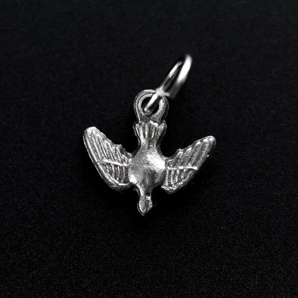 Dove Holy Spirit Bird Charm - Tiny Baptism Pendant - Made in Italy