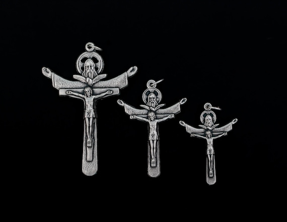 4 Silver Crucifix Cross Pendant Rosary Making Supplies Tertium Millennium  by TIJC SP1983