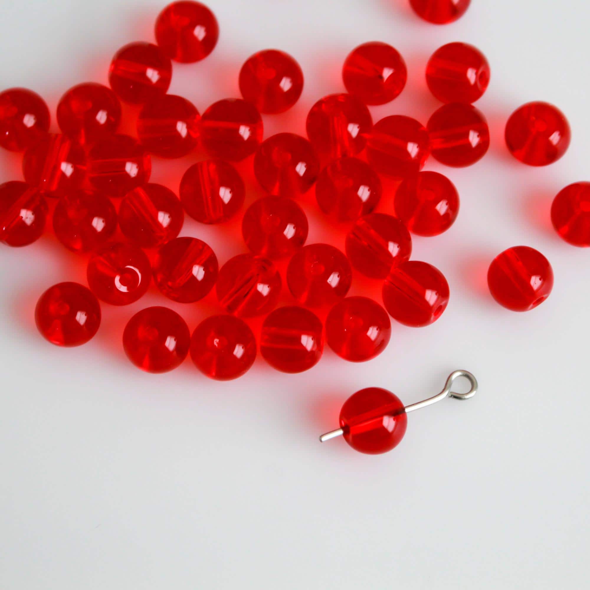 Red Transparent Glass Beads 8mm Round, Hole is 1.5mm - 60 Beads - Etsy