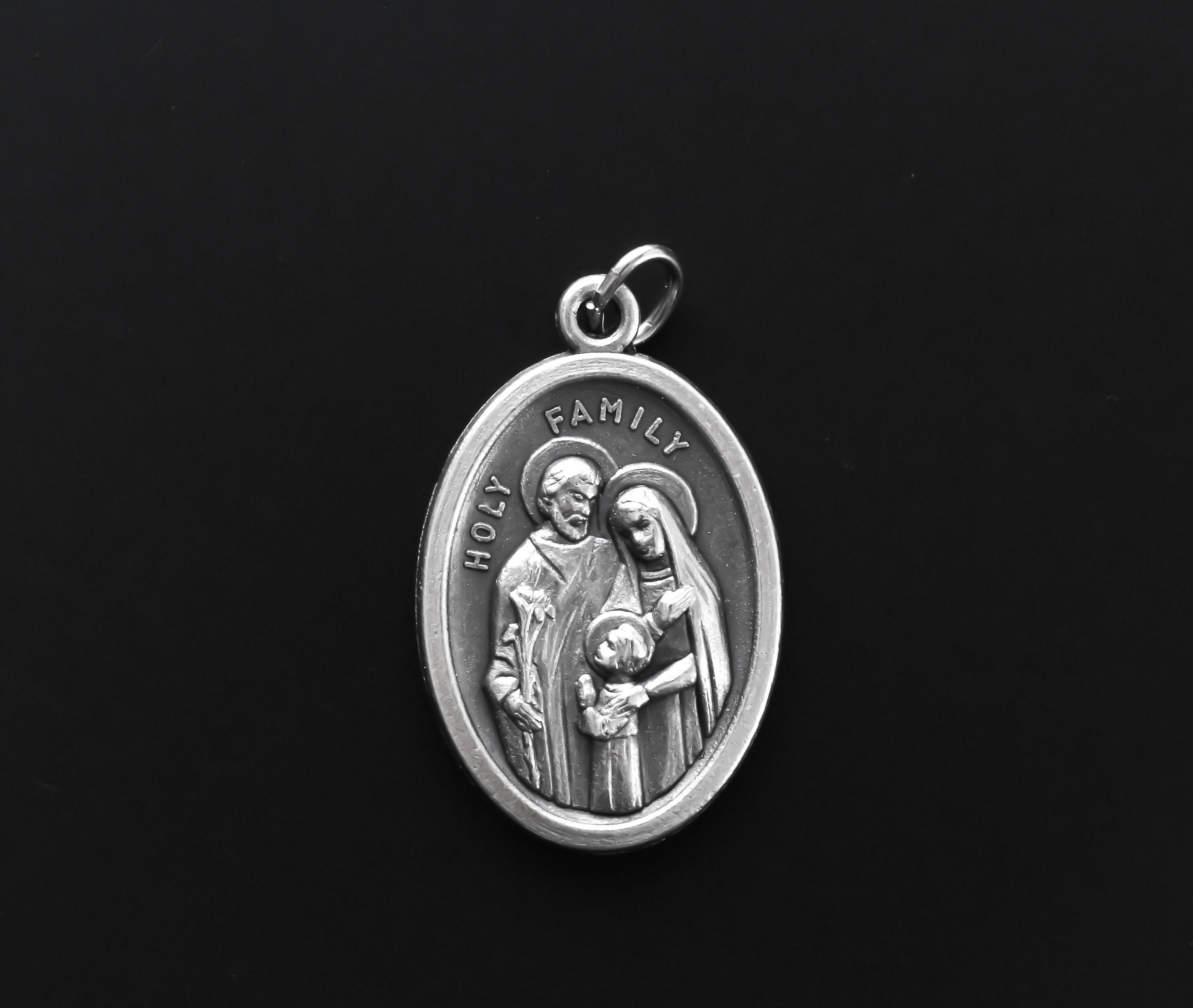 Holy family pray for us medal with jesus joseph mary and the etsy