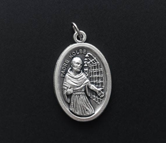Saint Maximilian Kolbe medal Patron of drug addicts, addiction, prisoners - Padre Kolbe