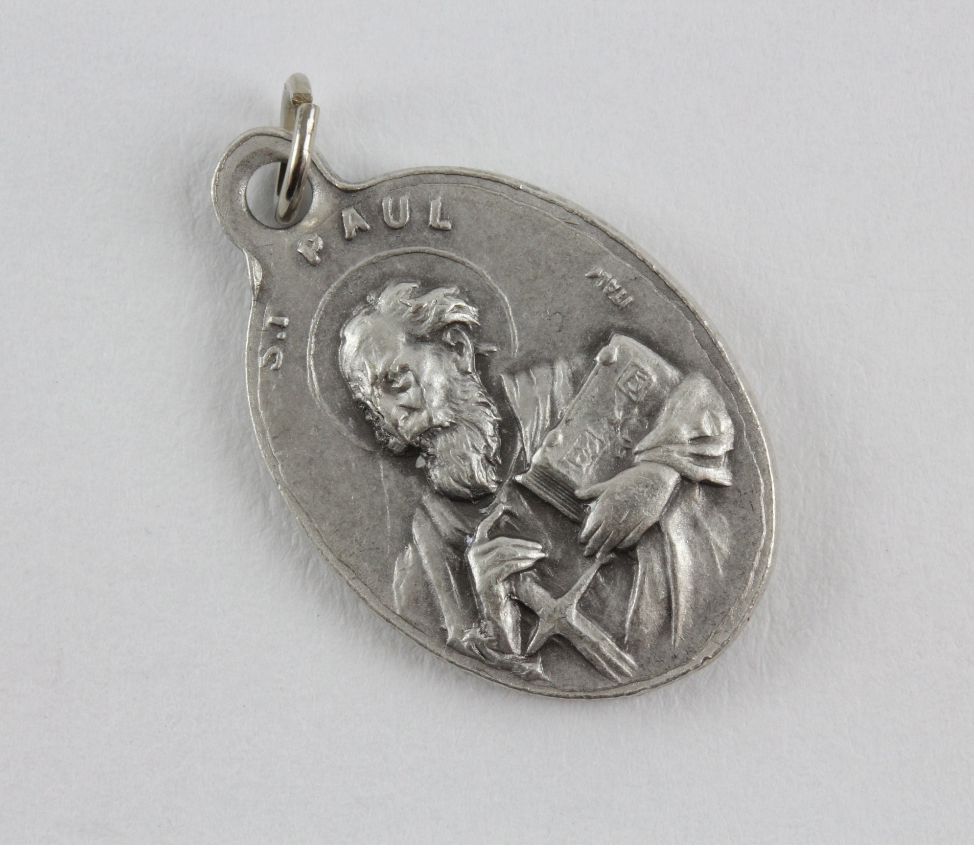 Saint Peter and St. Paul Religious Patron Saint Medal - Silver Oxidized ...