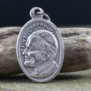 Saint John Paul II silver tone medal Patron Saint of World Youth Day - Karol Józef Wojtyła Pray For Us