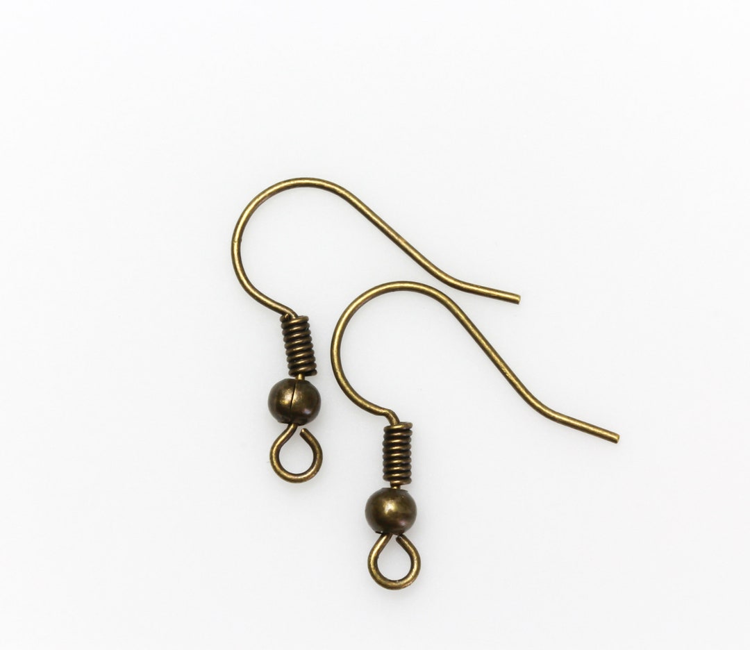 Bronze Earring Hooks With Horizontal Loop 23 Gauge Dangle Earring Wires
