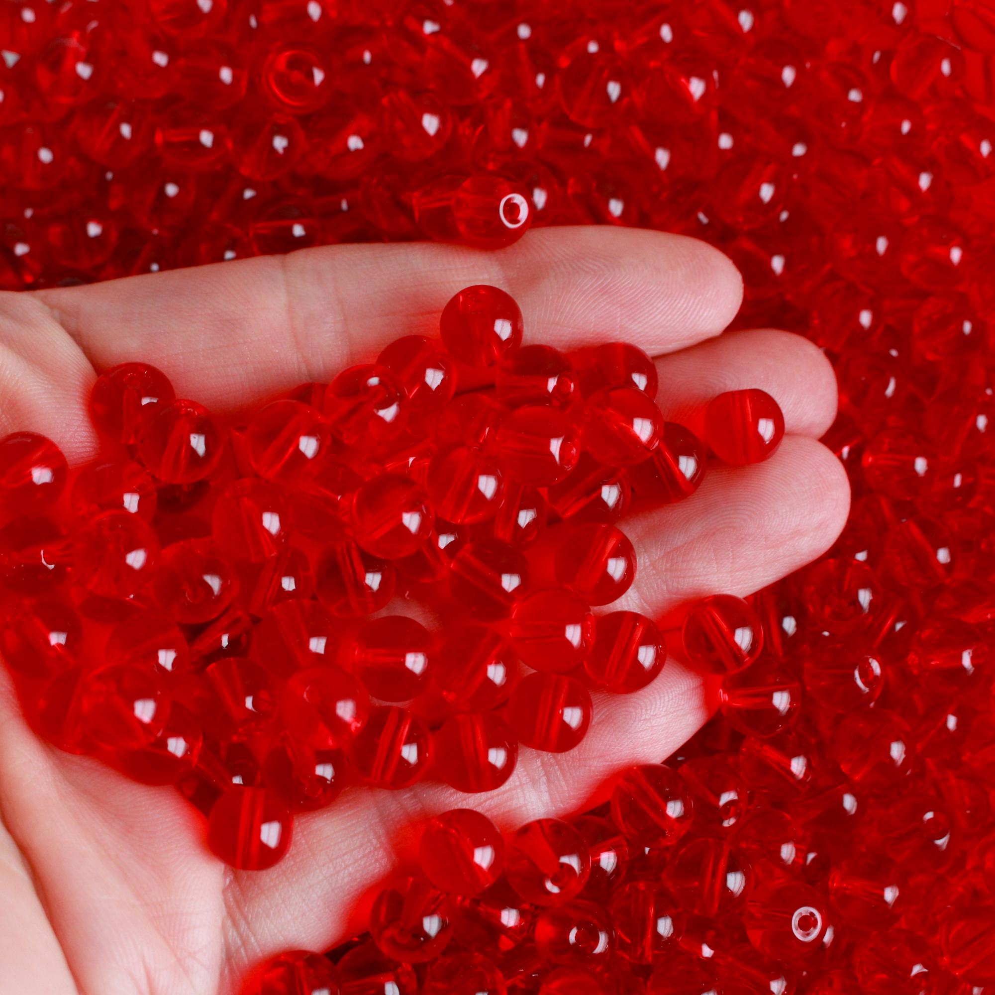 Red Transparent Glass Beads 8mm Round, Hole is 1.5mm - 60 Beads - Etsy