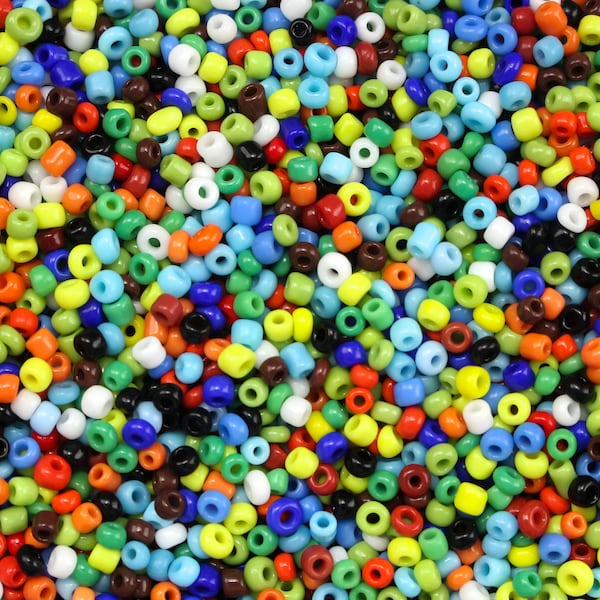 11/0 Glass Seed Beads Opaque Random Mix Colors Round Rocailles - 2mm Diameter - 1000pcs