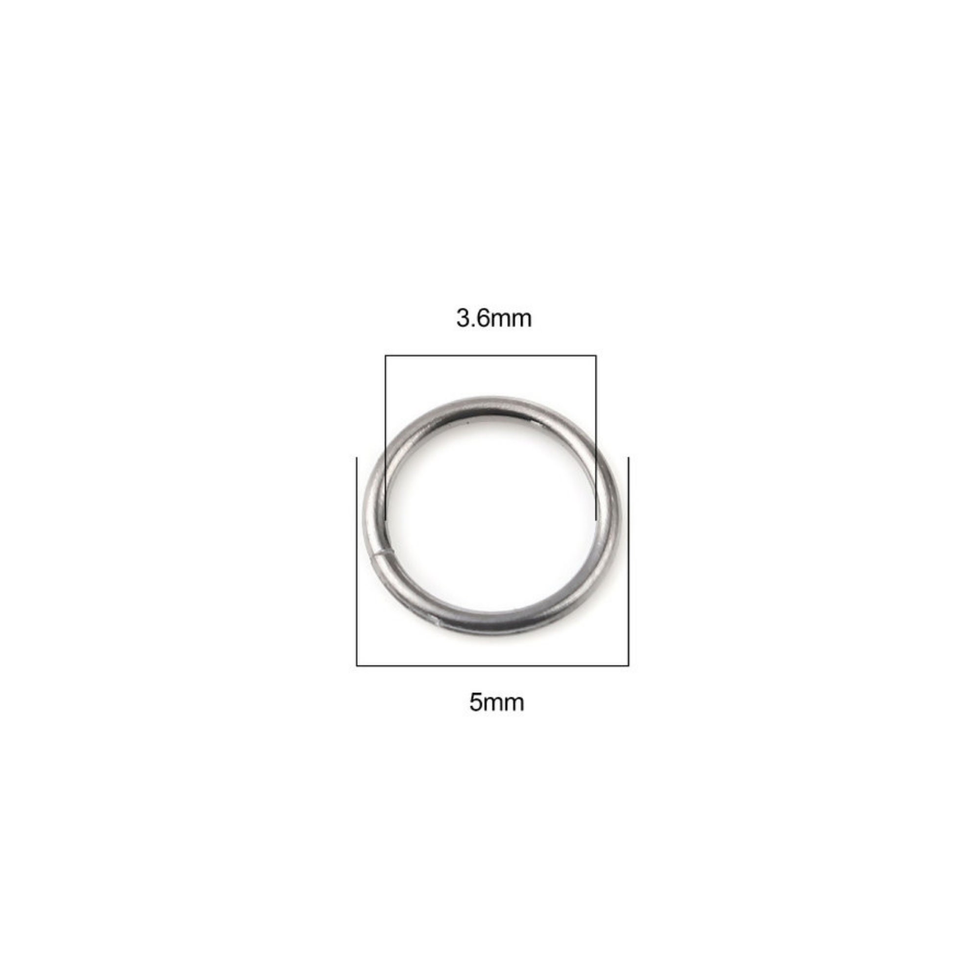 5mm Silver Jump Rings 21 Gauge Iron Based Alloy 100pcs 5mm X 0.7mm 