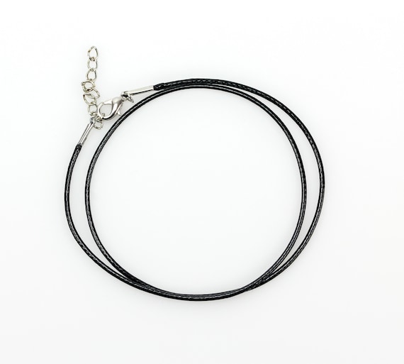 Black Wax Cord Necklace 18 Long With 