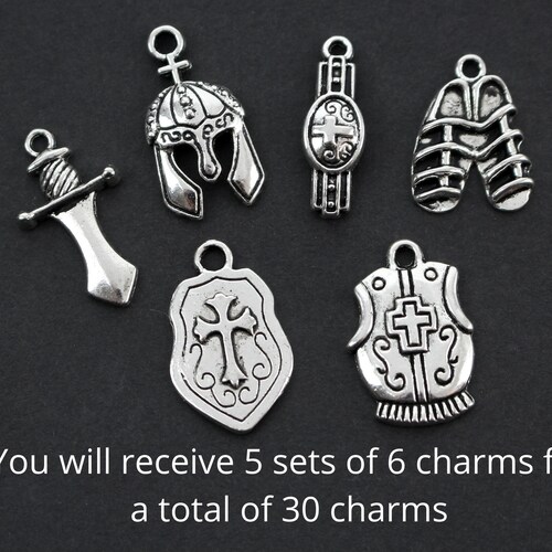 1 Armor of God Charm Set of 6 Pieces Ephesians 611 Be Etsy
