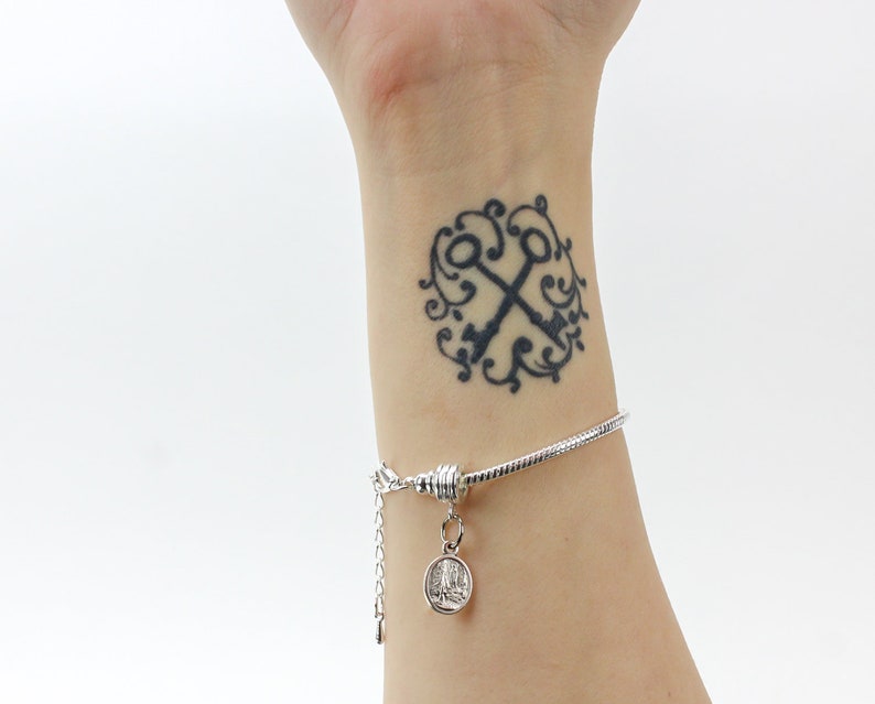 Silver Plated European Style Snake Chain Charm Bracelet with Screw-off Lobster Claw Clasp and Extender Chain