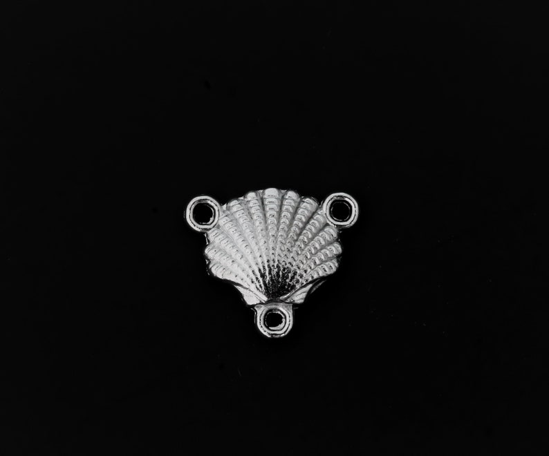 Tiny Scallop Shell Rosary Centerpiece with Saint James the Greater 11mm x 12mm image 4