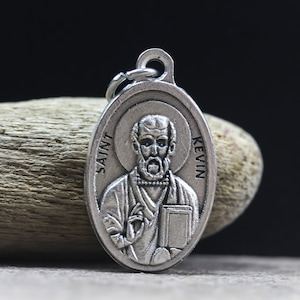 Saint Kevin Medal - Patron Saint of Dublin and Blackbirds - St. Kevin of Glendalough Irish Saint