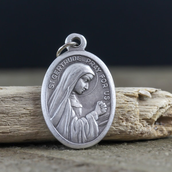 Saint Gertrude the Great Medal - Patron of Nuns, the West Indies, and Naples, Italy