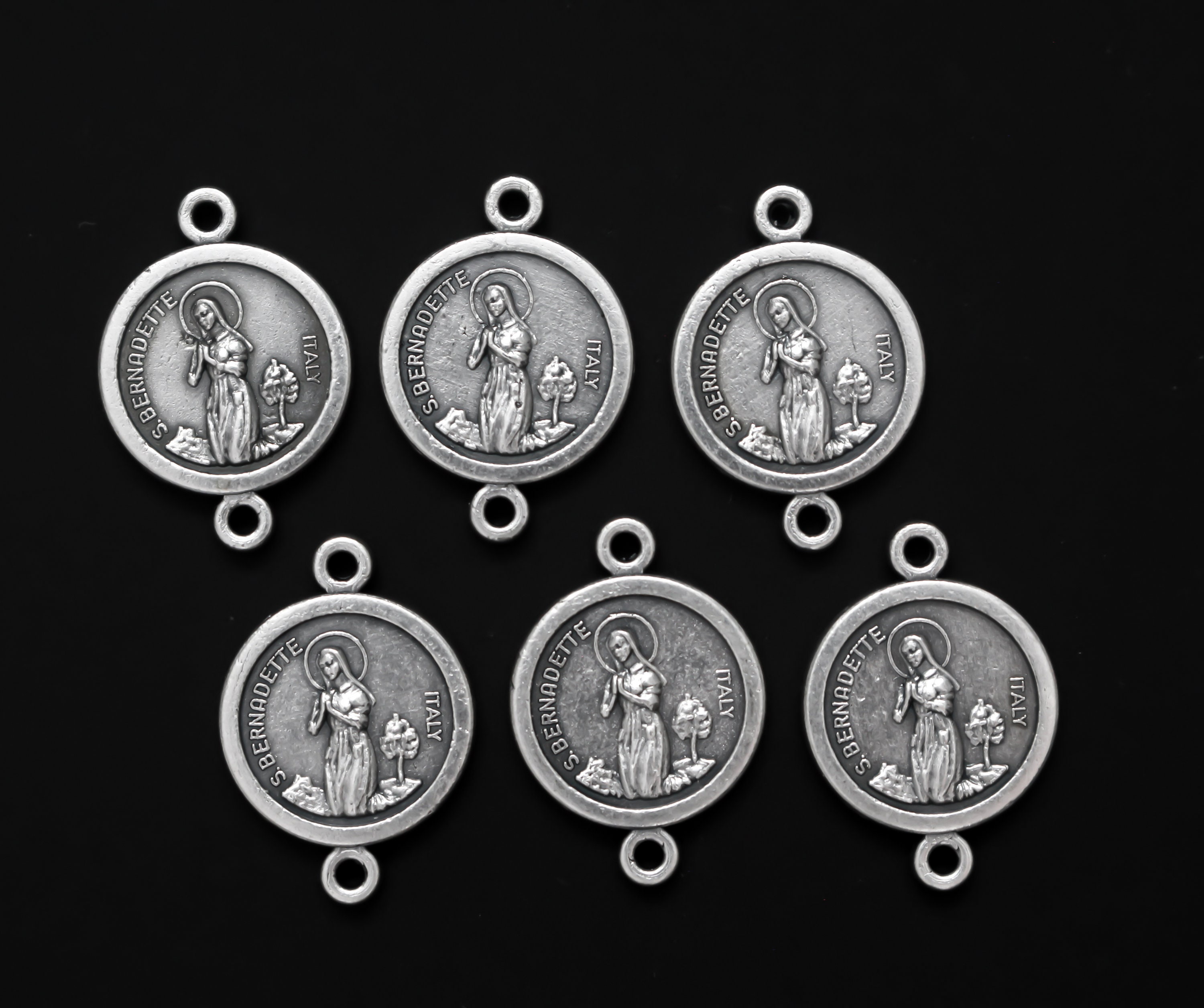 6 Saint Bernadette With Our Lady of Lourdes Jewelry Connector Links ...