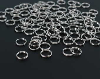 7mm Split Jump Rings - Stainless Steel Double Loop Rings, 100pcs