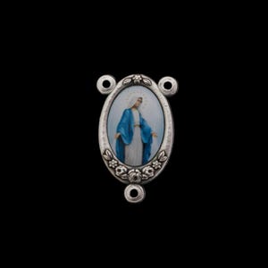 Our Lady of Grace Color Image Rosary Centerpiece 1&quot; Long, Made in Italy