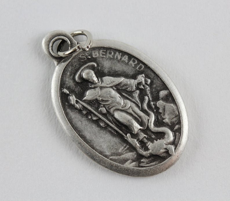 Collana Con Medaglia San Bernardo Di Montjoux, Sfera 24, Confezione Regalo E Biglietto Preghiera