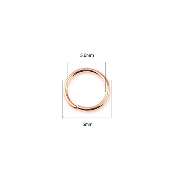 5mm Rose Gold Jump Rings 21 Gauge Iron Based Alloy 100pcs 5mm X