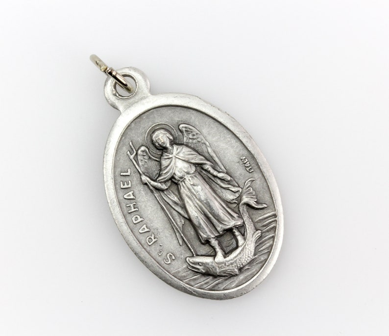 Saint Raphael Archangel medal Patron of nurses, doctors, and bodily-ills Divine Healer of physical ailments and emotional distress image 4