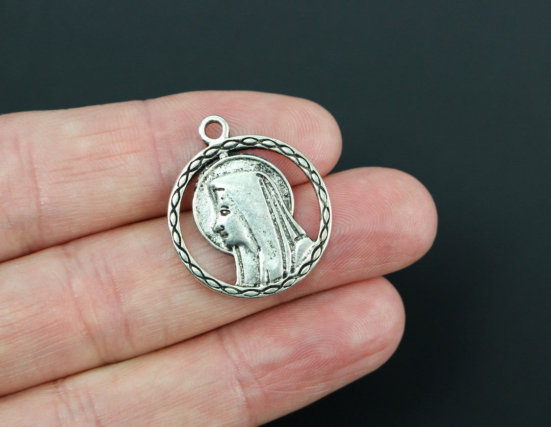5 Our Lady of Lourdes Round Medallion - Saint Bernadette Lourdes ...