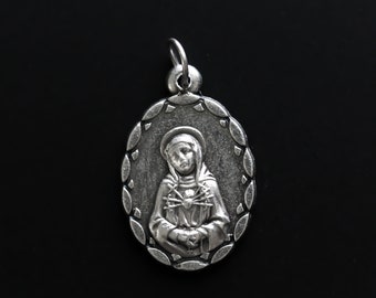 Our Lady of the Seven Sorrows Medal - Three Marys  at Crucifixion - Mater Dolorosa Chaplet Medallion