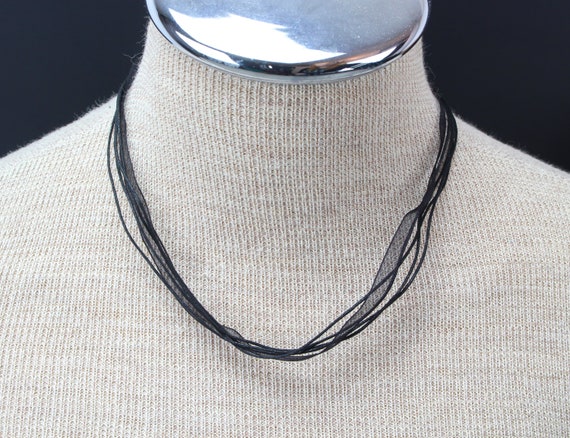 1 Black Wax Cord Organza Ribbon 