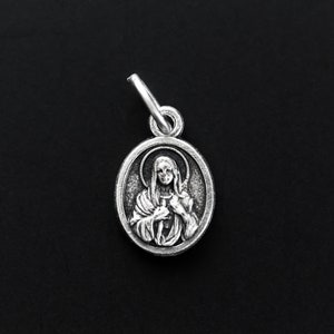 Tiny Immaculate Heart of Mary Medal - 1/2" Long - Sanctuary of Our Lady of Tears - Weeping Madonna of Syracuse