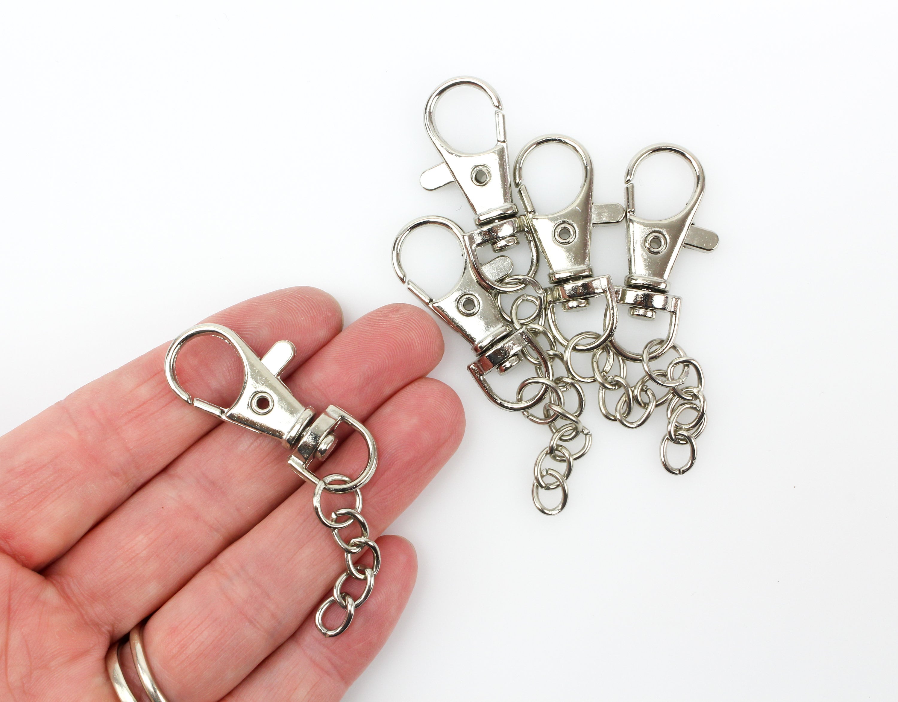 Key Chain Swivel Lobster Claw Clasp With Attached Chain Iron