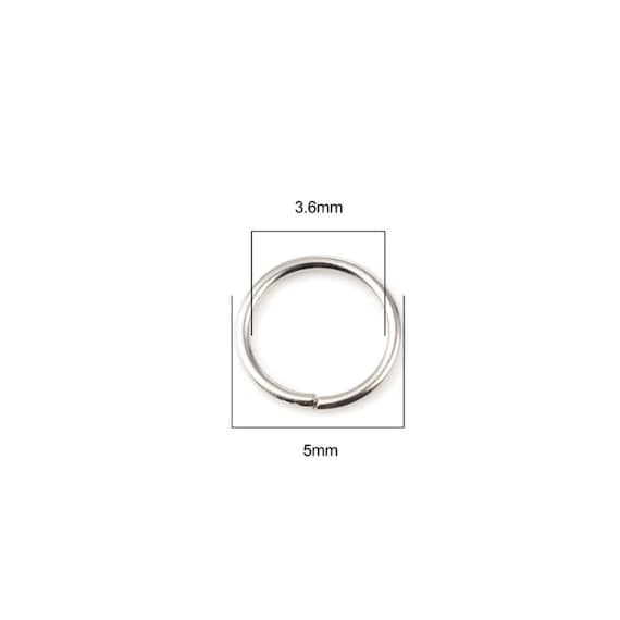 Sterling Silver Jump Rings (925 Ag) - Ø 5 mm, Hole: 3 mm