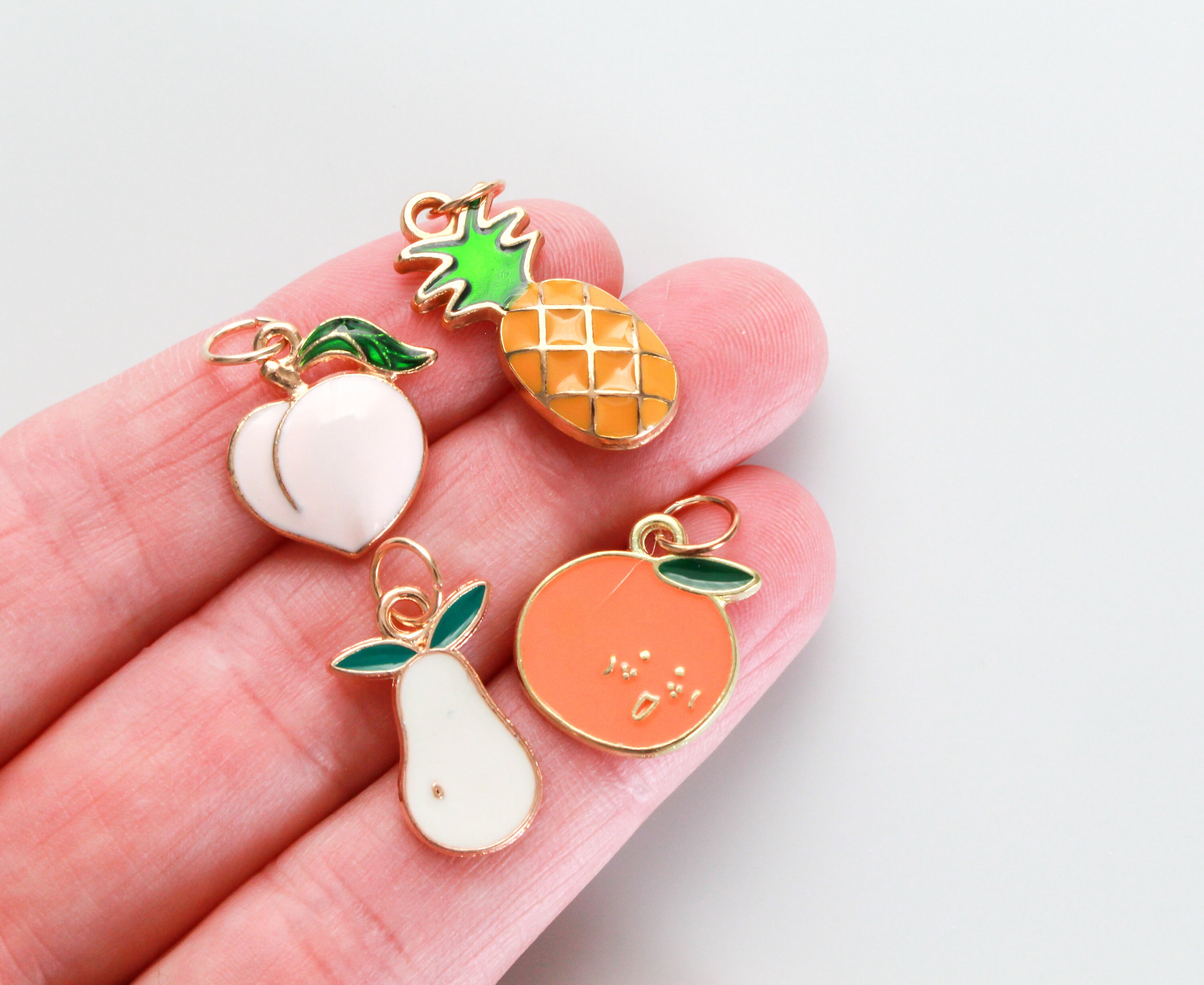 The Twelve Fruits of the Holy Spirit Charm Set - Enamel Fruit Pendants ...