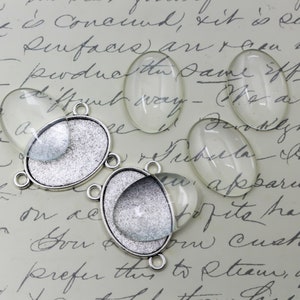 20 Clear Glass Oval Cabochons 18x25mm for Rosaries, Pendants, Magnets - 20pcs