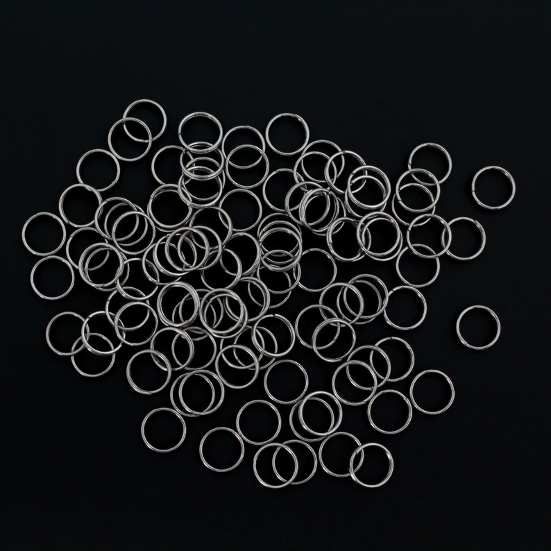 8mm Split Jump Rings - Stainless Steel Double Loop Rings, 100pcs image 3