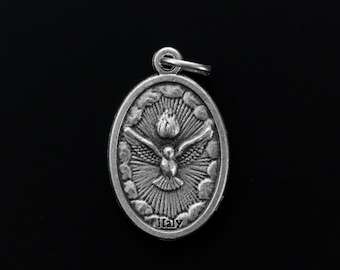 Come Holy Spirit Medal - Peace Dove Jesus Baptism Symbol - Made in Italy