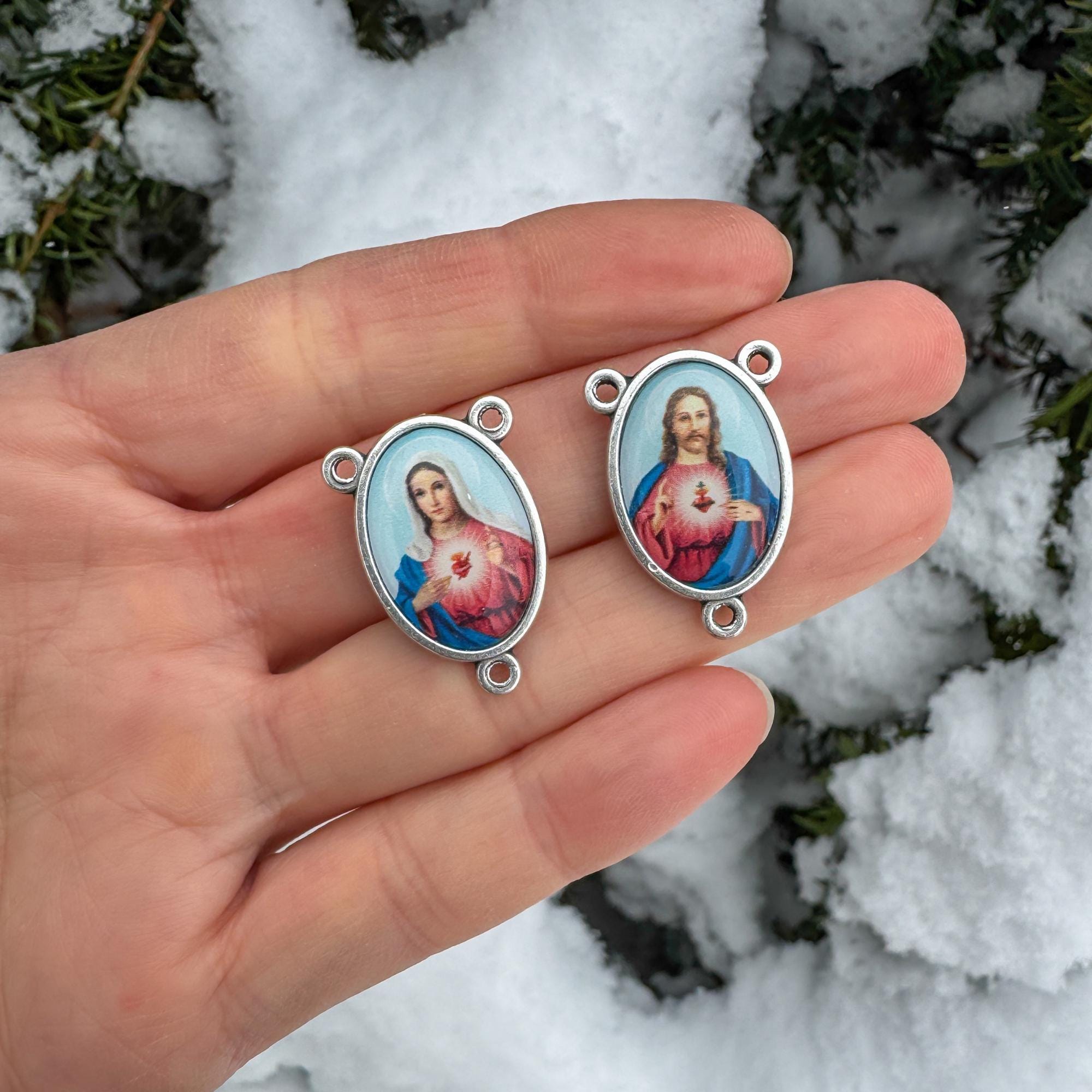 Immaculate Heart of Mary Sacred Heart of Jesus Color Image Rosary ...