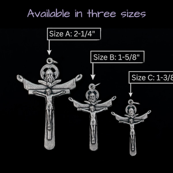 Tertium Millennium Holy Trinity Crucifix Cross - Father, Son, Holy Ghost - Available in 3 Sizes