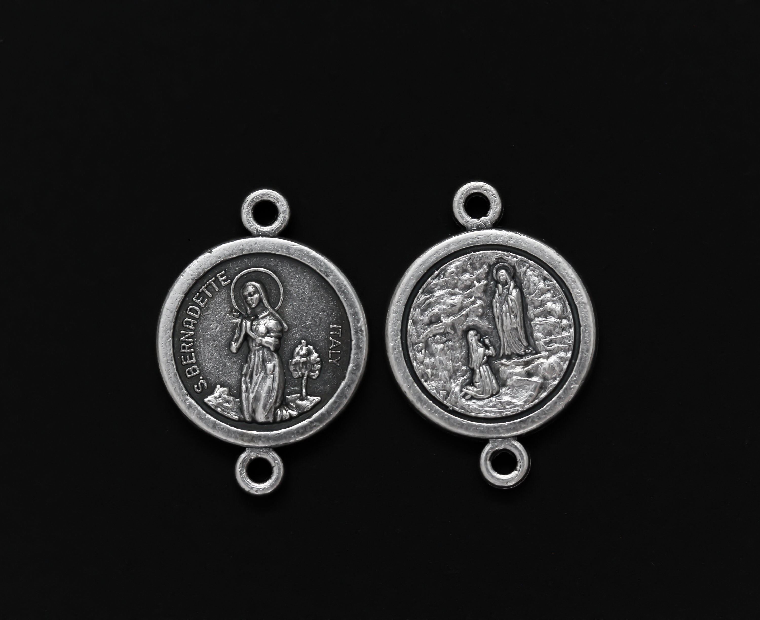 6 Saint Bernadette With Our Lady of Lourdes Jewelry Connector Links ...