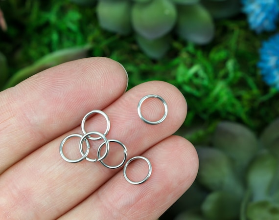 7mm Silver Tone Jump Rings 20 Gauge Stainless Steel 100pcs 7mm X 0.8mm 