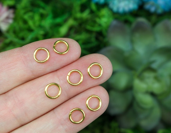 7mm Gold Plated Jump Rings 19 Gauge Iron Based Alloy - 100pcs 7mm x 1mm